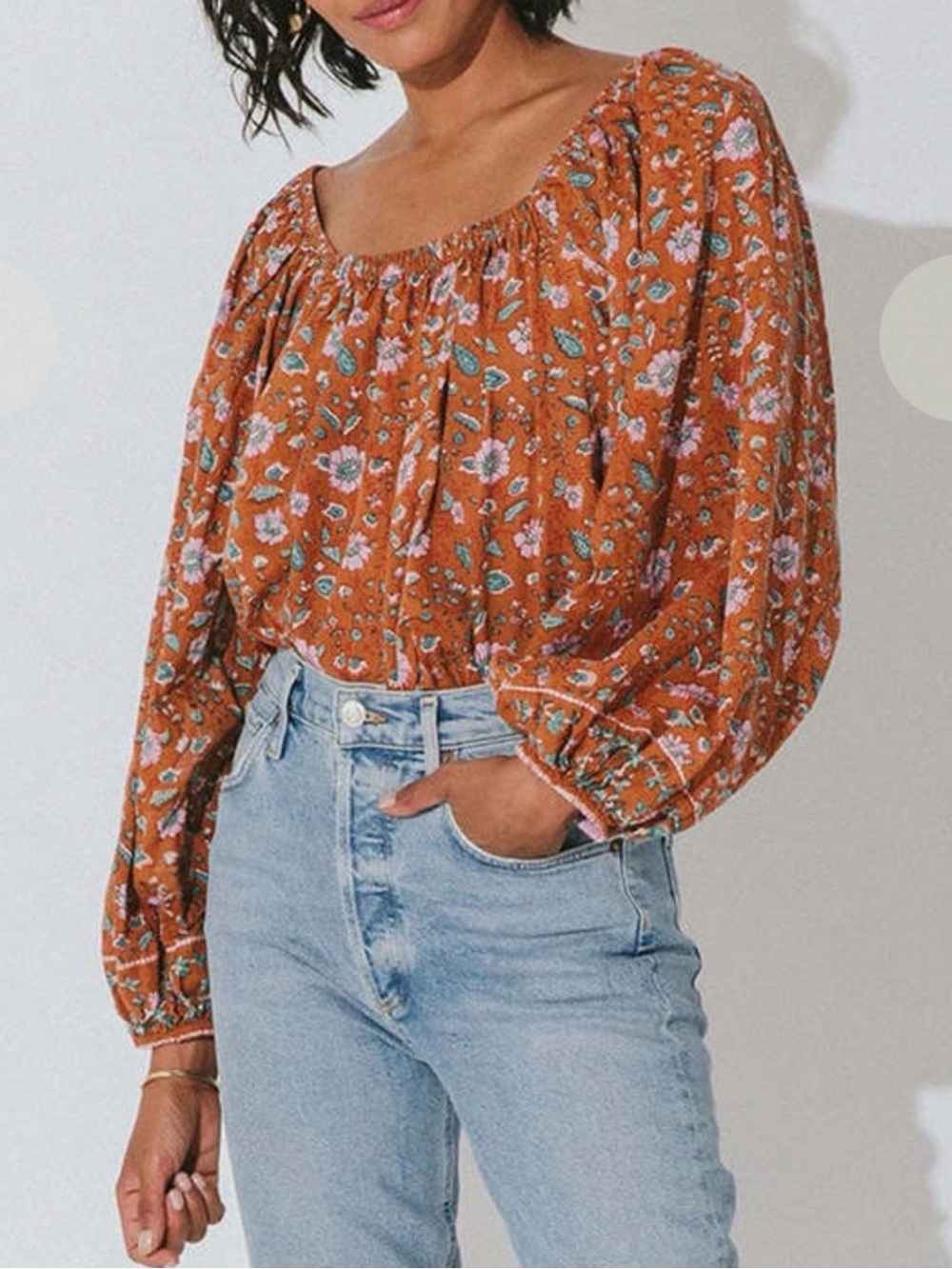 Cleobella Shania Blouse in Brick. Size S